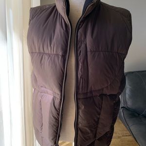 GAP Down Filled Puffer Vest Mens M Brown Zip Front